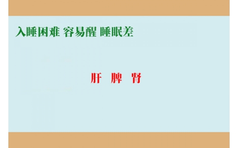 入睡困難調(diào)肝，容易醒調(diào)脾，睡眠差調(diào)腎